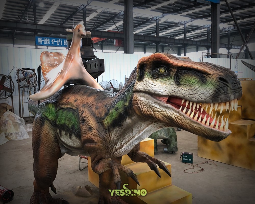 riding on dinosaurs